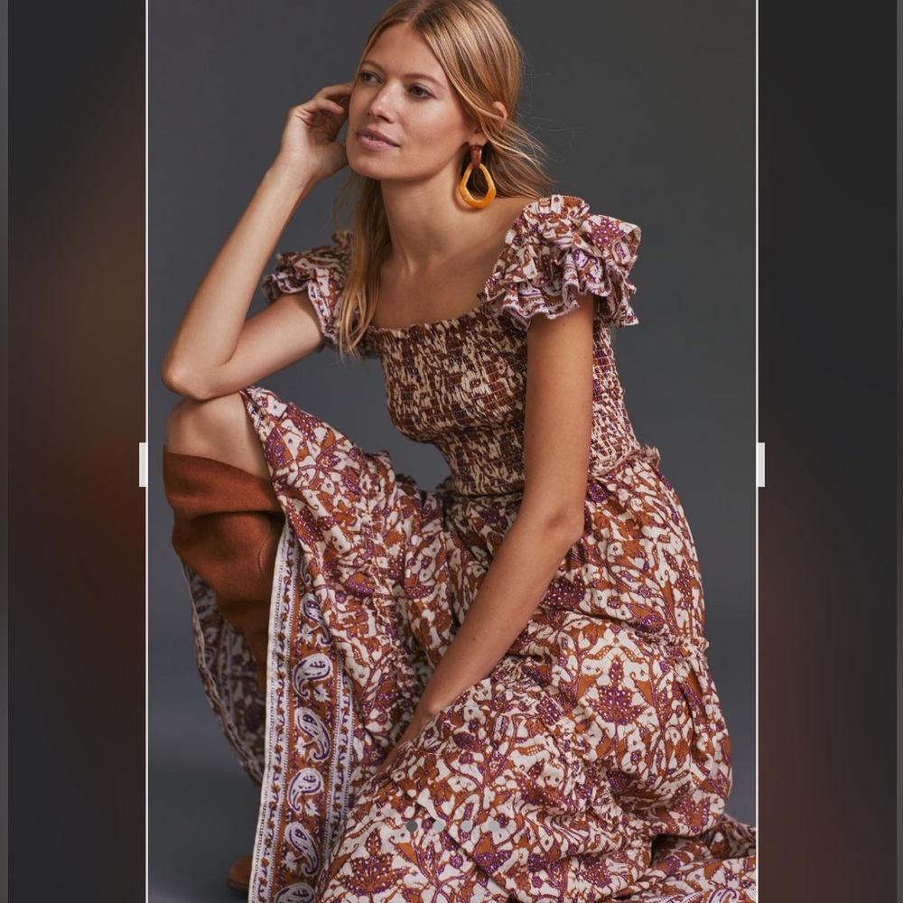 Love The Label Smocked Tiered Maxi Dress